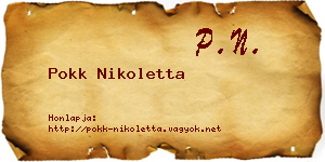Pokk Nikoletta névjegykártya